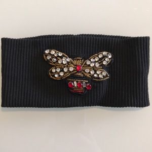 Bee Embellished back ribbed hair band